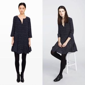 Club Monaco Junelle Silk Drop Waist Ruffle Dress